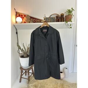 Brandon Thomas Faux Leather Trench Coat Large